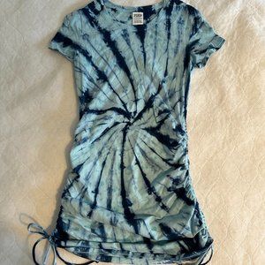 PINK Victoria's Secret Side Ruched T-Shirt Dress Tie Dye Size XS
